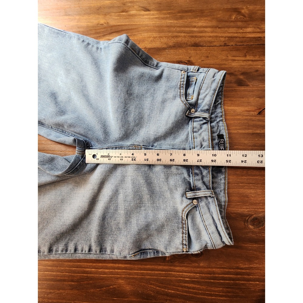 Blue Spice Grunge Bermuda Denim Shorts Longline Light Wash Size 1 Blue - Picture 8 of 9